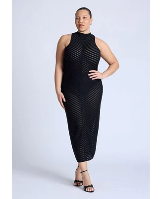 Eloquii Plus Cheveron Midi Dress