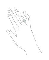 Bling Jewelry Boho Iridescent White Created Opal Big Oval Split Shank Statement Ring .925 Sterling Silver Rhodium Plating