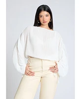 Eloquii Plus Size Plisse Dolman Top
