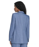 Calvin Klein Women's Faux-Denim One-Button Blazer