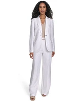Calvin Klein Women's Pinstriped One-Button Blazer