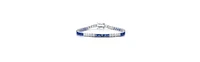 White Gold Plated with Colored Cubic Zirconia Tennis Bracelet