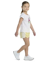 adidas Toddler and Little Girls 2-Piece Short Sleeve Graphic T-Shirt Mesh Set