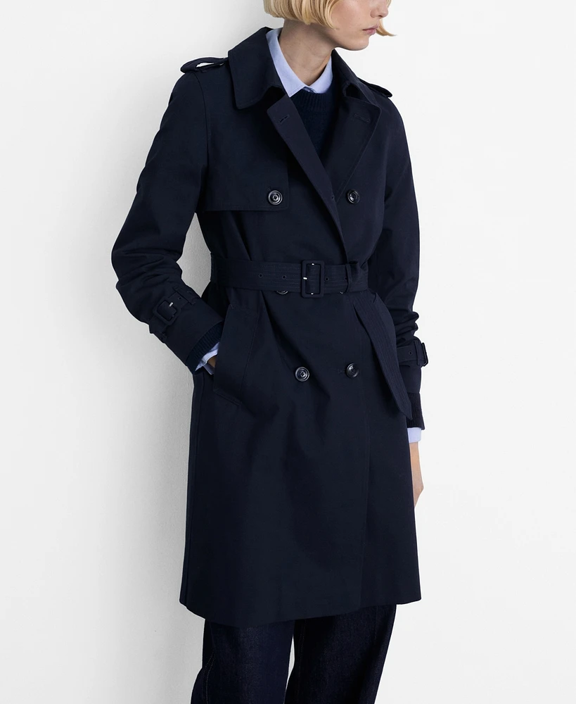 Mango Women's Belted Classic Trench Coat