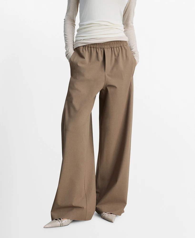 Mango Women's Wide Leg Jogger Pant