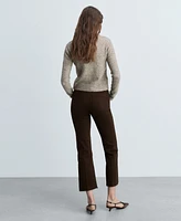 Mango Women's Flared Cropped Jeans