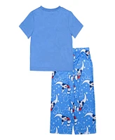 Mickey Mouse Toddler Boy Short Sleeve Tee and Open Leg Pant, 2-Piece Pajama Set