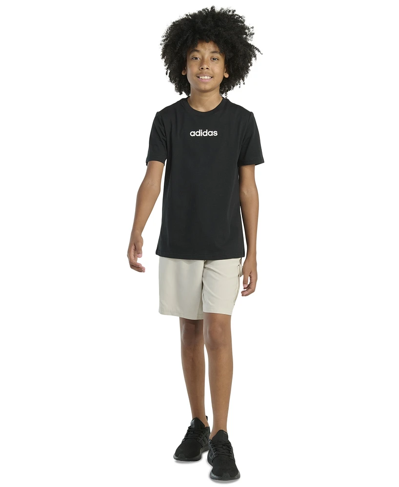 adidas Big Boys Short-Sleeve T-Shirt and Cargo Woven Shorts, 2 Piece Set