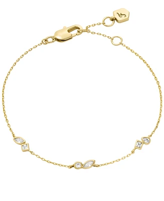 Fossil Gold-Tone Ellis Brass Station Chain Bracelet