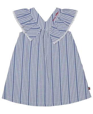 Tommy Hilfiger Toddler and Little Girls Ruffled Sleeve Seersucker Stripe Dress