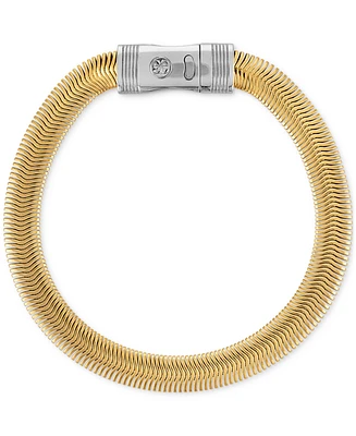 Esquire Men's Jewelry Flat Snake Link Chain Bracelet in Gold-Tone Ion Plated Stainless Steel, Exclusively at Macy's