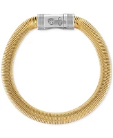 Esquire Men's Jewelry Flat Snake Link Chain Bracelet in Gold-Tone Ion Plated Stainless Steel, Exclusively at Macy's