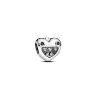 Pandora Mom's Little Monsters Heart Sterling Silver Charms