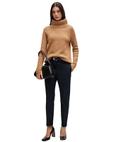 Boss by Hugo Women's Stretch-Cotton Twill Regular-Fit Trousers