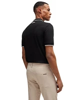 Boss by Hugo Men's Contrast Logo Cotton-Blend Polo Shirt