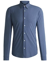 Boss by Hugo Boss Men's Slim-Fit Printed Performance Dress Shirt