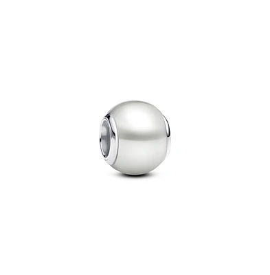 Pandora Round White Lacquered Sterling Silver Charms