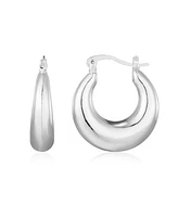 Adornia Silver Domed Hoop Earrings