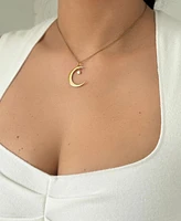 Adornia Gold Hanging Moon and Star Necklace