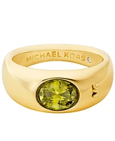 Michael Kors 14K Gold-Plated Brass Oval Stone Ring