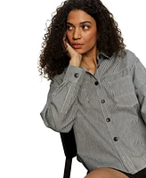 Sanctuary Women's Ivy Striped Cotton Button-Front Shirt