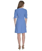 Tommy Hilfiger Women's Jacquard Tie-Sleeve Knit Shift Dress