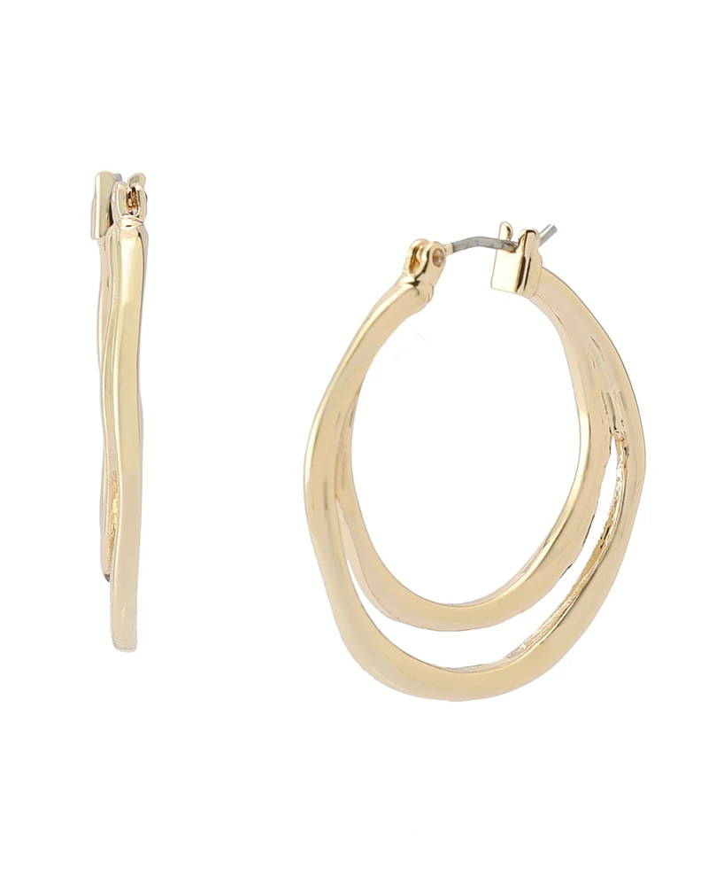 Robert Lee Morris Soho Sculpted Double Row Hoop Earrings