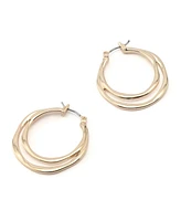 Robert Lee Morris Soho Sculpted Double Row Hoop Earrings