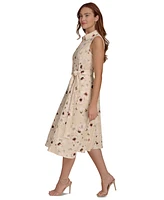 Tommy Hilfiger Women's Floral-Print Button-Down Tie-Front Cotton Shirtdress