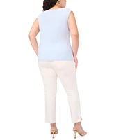 Vince Camuto Plus Draped Cross-Neck Sleeveless Top