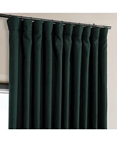 Half Price Drapes Focal Green Extra Wide Textured Faux Linen Room Darkening Curtain