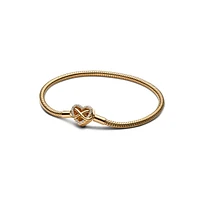 Pandora 14K Gold-Plated Sparkling Infinity Heart Clasp Snake Chain Bracelet