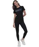 Dkny Sport Women's Ombre Outline-Logo Crewneck T-Shirt