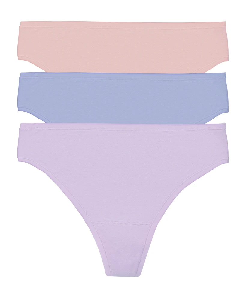 Natori Women's Bliss Bare Cotton Thong 3 Pack