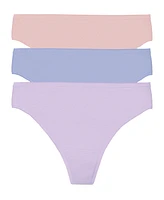 Natori Women's Bliss Bare Cotton Thong 3 Pack