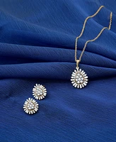 Wrapped in Love Diamond Round & Baguette Teardrop Cluster 18" Pendant Necklace (1/2 ct. t.w.) in 14k Gold, Exclusively at Macy's