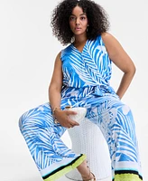 I.n.c. International Concepts Plus Printed Tie-Waist Jumpsuit, Exclusively at Macy's