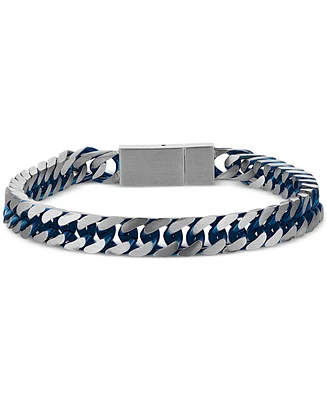 Esquire Men's Jewelry Two-Toned Curb Link Chain Bracelet, Exclusively for Macy's