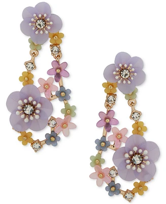 lonna & lilly Gold-Tone Multi Flower Chandelier Earrings