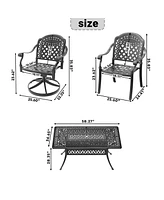 7-Piece Aluminum Dining Set with Swivel Chairs