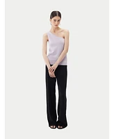 Gobi Cashmere Women's Silk Sleeveless Asymmetric Top