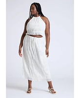 Eloquii Plus Ruched Tiered Maxi Skirt