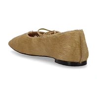 Sway Soft Beige Leather Ballet Flats