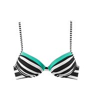 Lascana Women's Striped Push Up Bikini Swimsuit Top