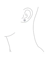 Bling Jewelry Geometric Round Cz Cubic Zirconia Bezel Set Checkboard Invisible Cut Stud Earrings .925 Sterling Silver 5 Mm