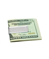 Bling Jewelry Basic Matte Finish Large Wide Strong Simple Plain Money Clip Card Holder Silver Tone Stainless Steel
