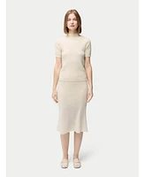 Gobi Cashmere Women's Short-Sleeve Textured Cashmere Top