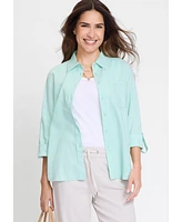 Olsen Women's Shirt with Rolled Sleeve Tab Detail