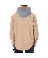 Smith's Workwear Men's Sherpa-Lined Hooded Stretch-Canvas Snap Shirt-Jacket