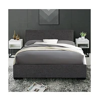 Polyester Blend Upholstered Bed Frame – Sturdy Manufactured Wood Design